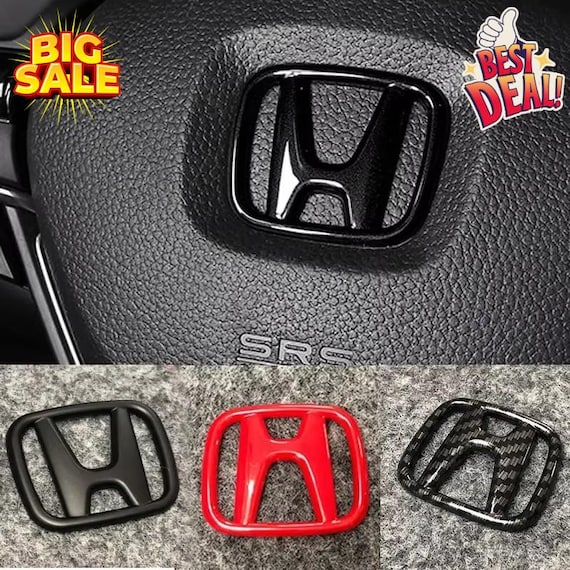 ABS Car Steering Wheel Emblem Sticker for Honda Civic Accord Jazz Odyssey HRV Pilot CRV City Interior Badge Decor Cover