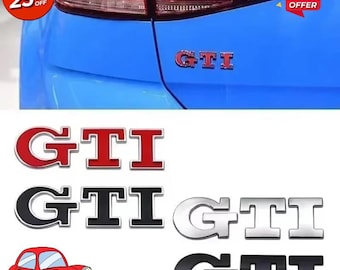 3D Metal GTI Style Car Emblem Badge-Sporty Grille & Trunk Sticker-Automotive Exterior Decor Accessory