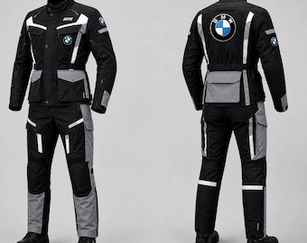Tuta da motociclista impermeabile BMW Motorrad Adventure in rete, bianca e nera, per turismo estivo, protezione completa.