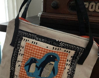 Tote Purse Book Bag Penguins