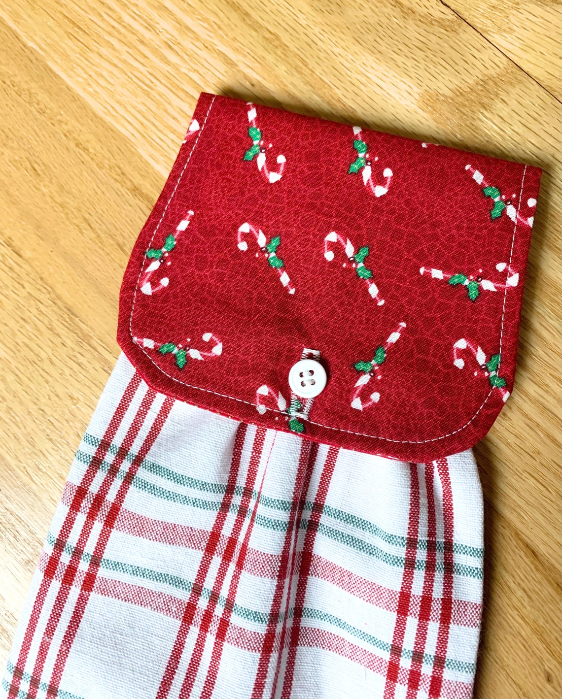 Hanging Kitchen Towel Candy Cane Toss Christmas Holiday Etsy