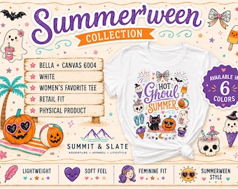 Hot Ghoul Summer Shirt, Summerween T Shirt, Cute Halloween Beach Tee, Spooky Summer Womens Graphic Tee, Ghost Pumpkin Top
