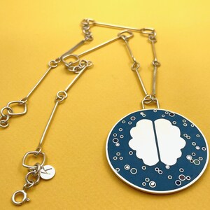 BIG BRAIN pendant . big bold beautiful Brain necklace . one of a kind artisan jewelry . ex-voto Brain Talisman . Be Bold Be You image 3