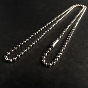 24" Titanium Ball Chain necklace: hypoallergenic and nickel free  - 2.3mm grade 1 pure