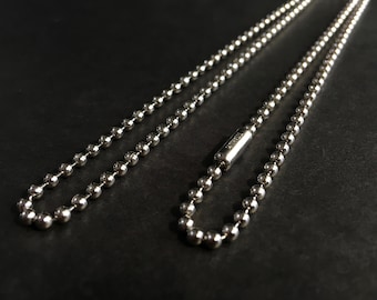 24" Titanium Ball Chain lead nickel free hypoallergenic 2.3 mm Ball Chain Grade 1 Titanium 24" titanium chain men's 24 inch titanium chain