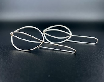 BOTANICAL seed earrings . modern minimal silver French hooks