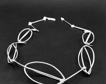 bold BOTANICAL necklace . handmade 20" sterling silver speciality chain . modern botanical jewelry . SEED PODs