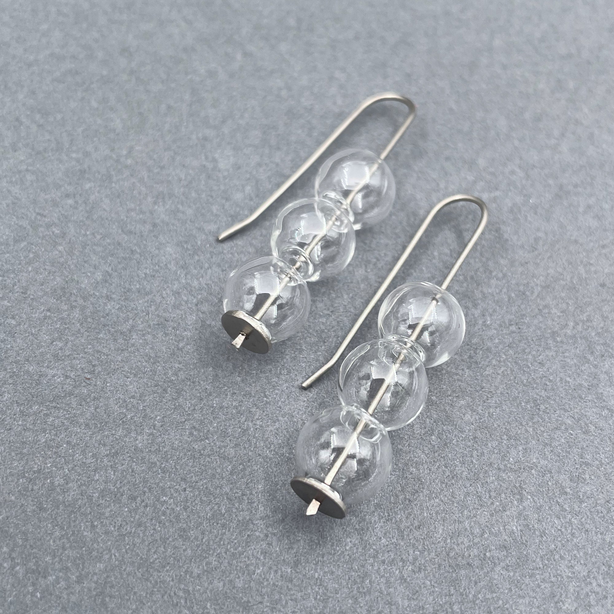 Titanium Ear Stack Small STACK Glass BUBBLE Earrings . Modern Minimalist - Titanium Ear ...