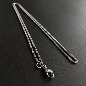 Womens 18&quot; Titanium necklace . hypoallergenic for sensitive skin . delicate 1.8 mm Curb Chain . Pure Titanium 18 inch unisex chain