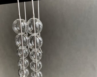 tapered STACK glass bubble earrings . modern Art Deco dangles . minimal statement dangles
