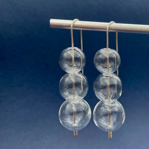 BIG BOLD BUBBLE earrings reverse stack . Modern Glass . Mid-Century Hook Earrings . minimalist design . Make A Statement . Be You . Be Bold