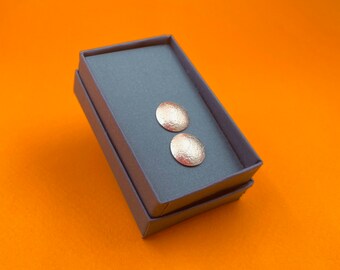 Hammered Sterling Silver Disc Earrings: Modern Domed Studs