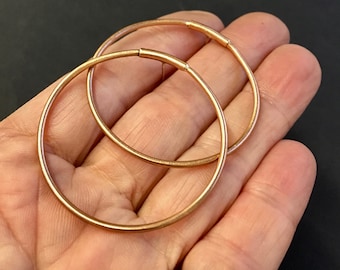 SKINNY COPPER HOOPS 1 1/2" hoop earrings simple copper posts 1 1/2 inch large hoops . big modern hoop . light minimal earring . Gift for Her