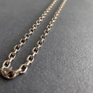 24&quot; Titanium necklace . hypoallergenic for sensitive skin . 4mm Half Round Oval Pure Titanium chain . unisex necklace . birthday gift