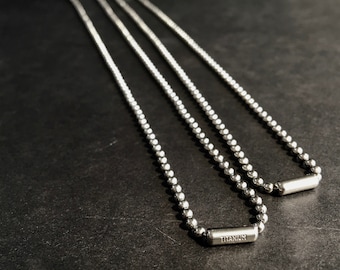 26&quot; Titanium Ball Chain . lead nickel and free . hypoallergenic 2.3 mm Grade 1 Titanium Bead Chain .  men&#39;s TI necklace . chain for dog tag