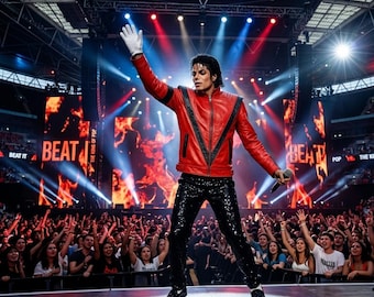 Michael Jackson Jacket, Red Leather Cosplay Jacket, Beat It Inspired Costume, Retro 80s Pop Star Jacket, Concert Outfit Gift