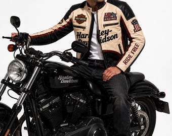 Harley Davidson distressed leren bikerjack | Originele motorjas voor heren