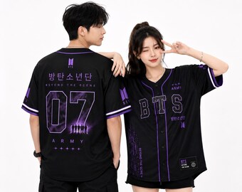 BTS Jersey World Tour, Custom Kpop Baseball Jersey, Personalized ARMY Fan Shirt, Korean Concert Outfit, Couple Matching Gift