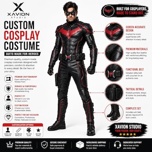 Cosplay Commission | Bespoke Faux Leather Costume - Custom Character Outfit • Handmade for Comic Con, Anime Expo & Halloween