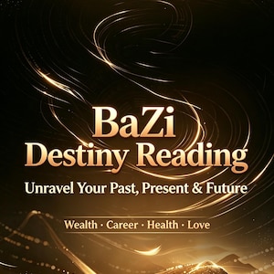 Chinese BaZi Destiny Reading, Four Pillars Analysis (Digital PDF)