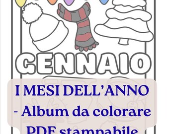 Livro de colorir dos meses do ano em PDF, páginas para colorir sazonais para crianças imprimirem, livro digital educativo, atividades pré-escolares