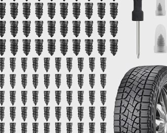 Tire Repair Rubber Nails – Tubeless Tire Plug Tool Set with Screwdriver