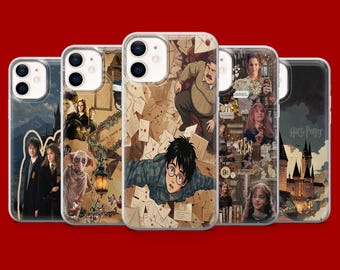 Harry Potter mobilskal Hogwarts Wizard-fodral för iPhone 17Pro, 16, 15, 14, 13, 12 Samsung S26, S25, S24, S23Fe, A16, A56, Pixel 10