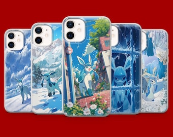 Glaceon Mobilskal Eeveelutions Ice Cover för iPhone 17Pro, 16, 15, 14, 13, 12 Samsung S26, S25, S24, S23Fe, A16, A56, Pixel 10