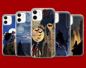Batman Mobilskal Gotham City Superhjälte Skal för iPhone 17Pro, 16, 15, 14, 13, 12 Samsung S26, S25, S24, S23Fe, A16, A56, Pixel 10, 9Pro