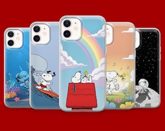 Snoopy Telefonskal Woodstock Peanuts Fodral för iPhone 17Pro, 16, 15, 14, 13, 12 Samsung S26, S25, S24, S23Fe, A16, A56, Pixel 10, 9Pro