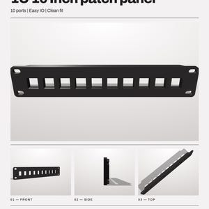 Panel de conexión para rack de 10 pulgadas / Conector Keystone de 1U en blanco de 10 puertos