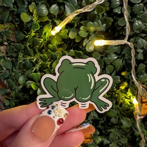 Vinyl Water Resistant Frog Butt Sticker