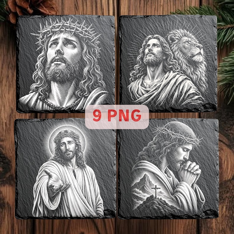 Jesus Slate Engraving PNG Bundle, Christian Laser Engraving Files ...