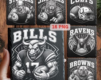 American Football Laser Gravur Dateien | 16 PNG-Bundle | Glowforge xTool LightBurn | Sport PNG Designs | Digitaler Download