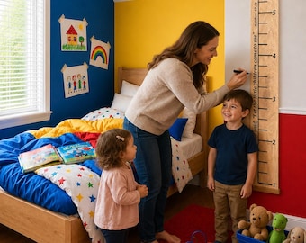 Tabla de crecimiento cristiana para niños, regla de altura con versículos bíblicos, decoración infantil en inglés y español, regalo de bautismo