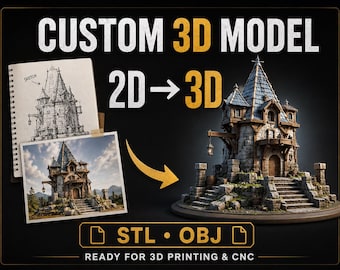 Custom 3D Model Design from Photo or Sketch | STL OBJ File