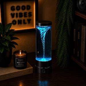USB Tornado Lamp | Color Changing Vortex Light | Sensory Night Lamp | Meditation Mood Light | Bedroom Decor | Relaxing Desk Gift