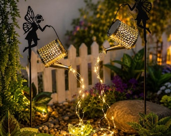 Solar Watering Can Fairy Lights | Waterproof LED Garden Decor with Magical Flowing Light
