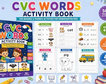CVC-woordenboek voor kinderen | Leeractiviteiten voor kinderen | Digitale download