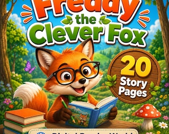 Freddy the Clever Fox Story Book for Kids, 20 Story Pages, Magical Forest Adventure, Kids Digital Storybook