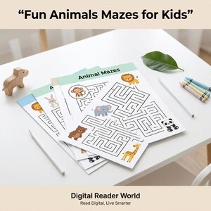 100 Fun Animal Mazes for Kids Printable PDF Activity Book image 8