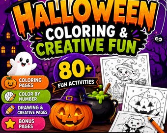 Halloween Coloring Book for Kids | Color by Number & Creative Activities