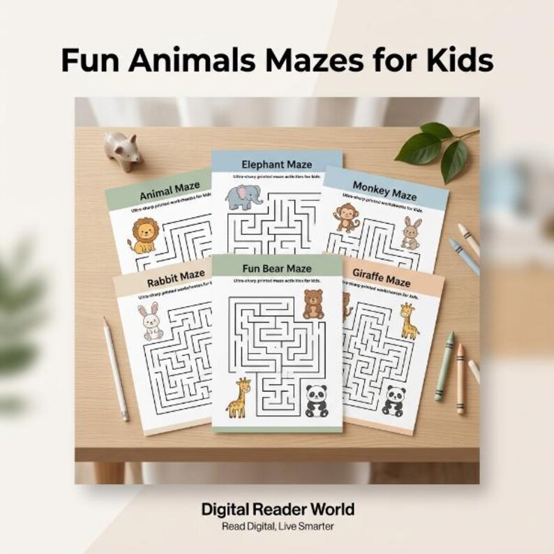 100 Fun Animal Mazes for Kids Printable PDF Activity Book image 7