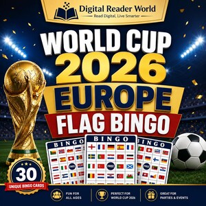 2026年ワールドカップ欧州旗ビンゴゲーム | 30種類のユニークなビンゴカード