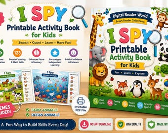 I Spy Printable for Kids PDF | Preschool Learning Worksheets | Counting & Visual Search Games