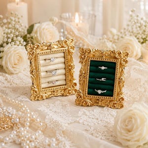 Wedding Ring Holder • Ring Bearer Box Alternative • Vintage Ring Display • Bridal Flat Lay Prop • Engagement Ring Holder