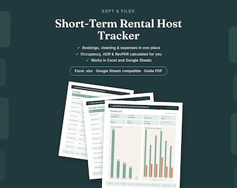 Planilha para anfitriões do Airbnb, controle de aluguéis de curta duração, receitas e despesas do VRBO, Planilhas Google e Excel.