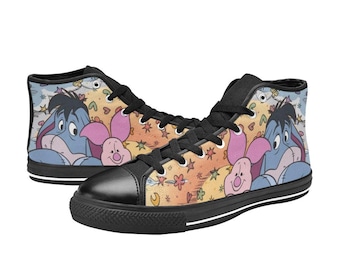 Eeyore Piglet Sneakers Custom Canvas Shoes High Top And Low Top