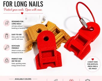 Easy Can Opener for Acrylic Nails | Keychain Pop Tab Lifter | Nail Saver Tool