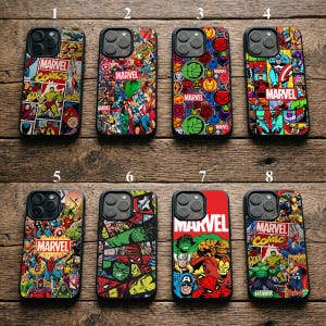 Cover per telefono con grafica di supereroi dei fumetti per iPhone 17, Galaxy S26, Pixel 10